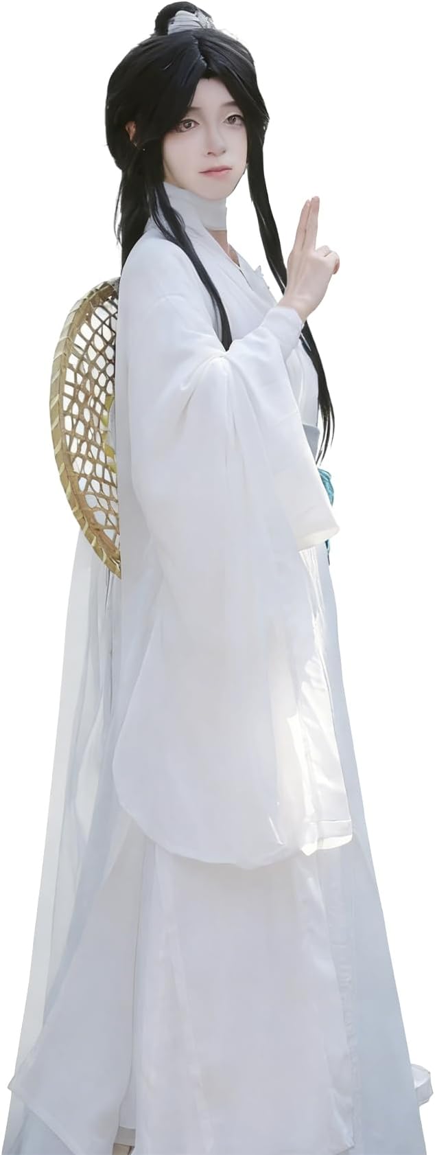 Adult Xie Lian Cosplay Hanfu Costume, White Cotton Robe, Ancient Chinese Style
