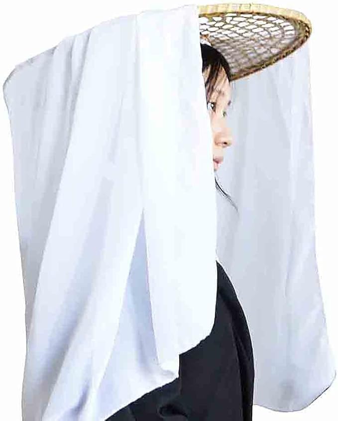 Adult zonzxcv Handmade Chinese Ancient Chivalrous Heroine Bamboo Hat with Veil White