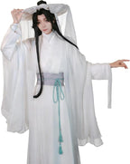 Adult Xie Lian Cosplay Hanfu Costume, White Cotton Robe, Ancient Chinese Style