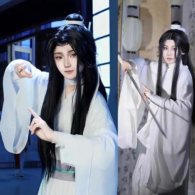 Adult Xie Lian Cosplay Hanfu Costume, White Cotton Robe, Ancient Chinese Style