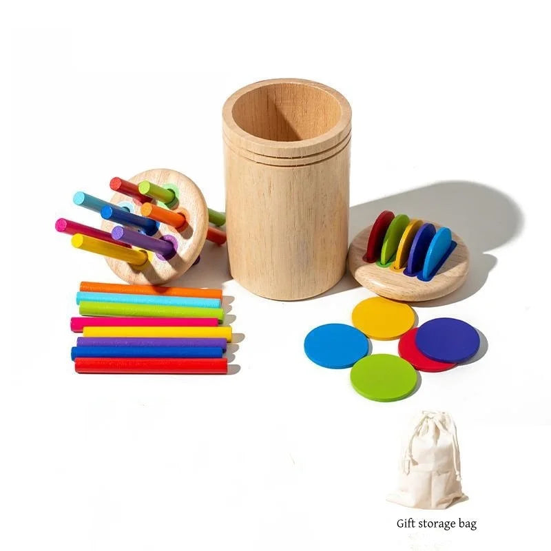 Montessori Wooden Color Sorting & Shape Matching Activity Toy
