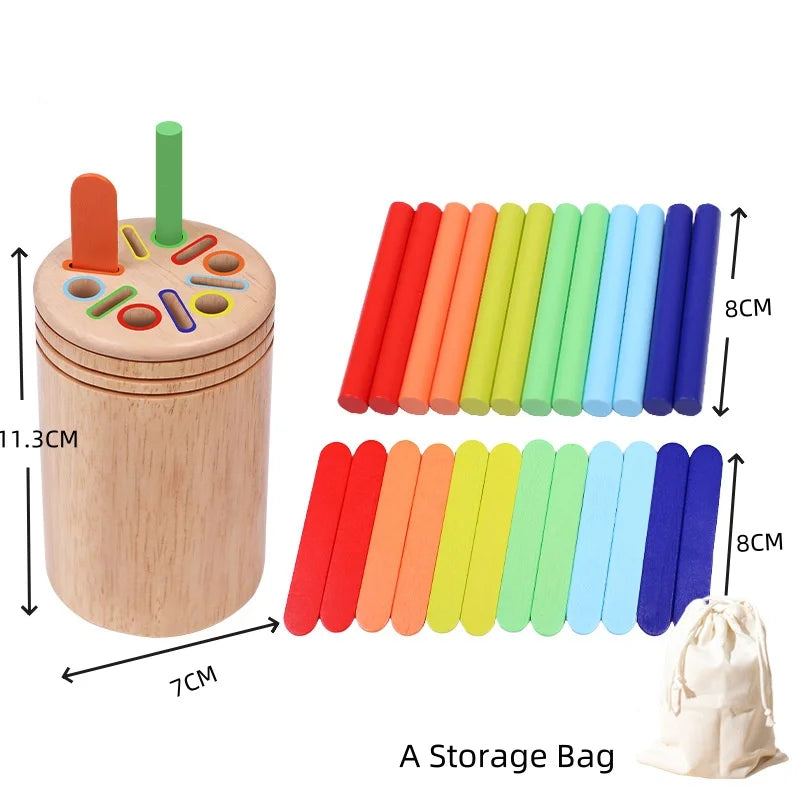 Montessori Wooden Color Sorting & Shape Matching Toy