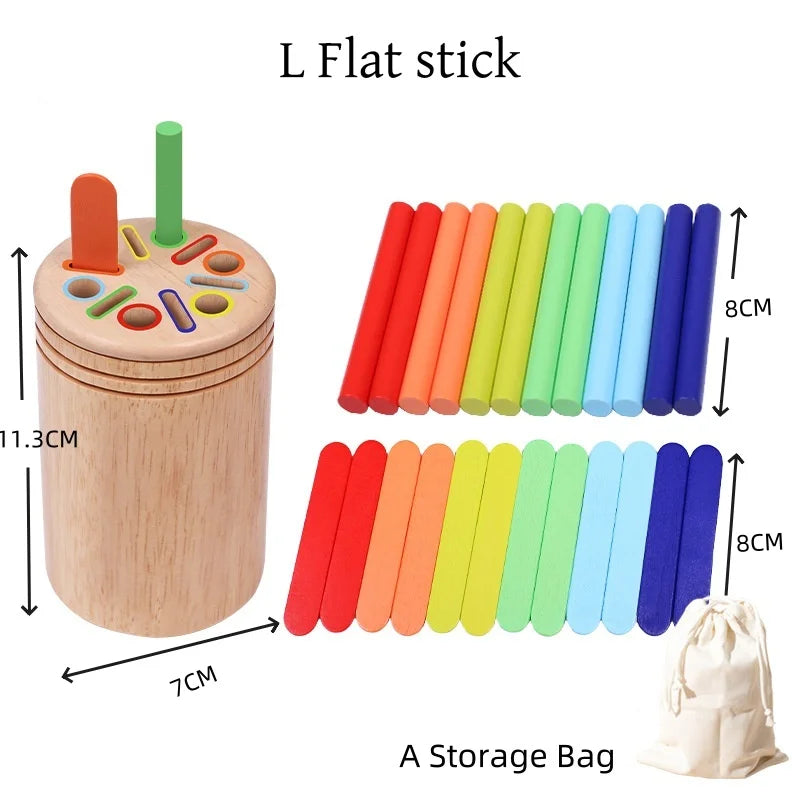 Montessori Wooden Color Sorting & Shape Matching Activity Toy