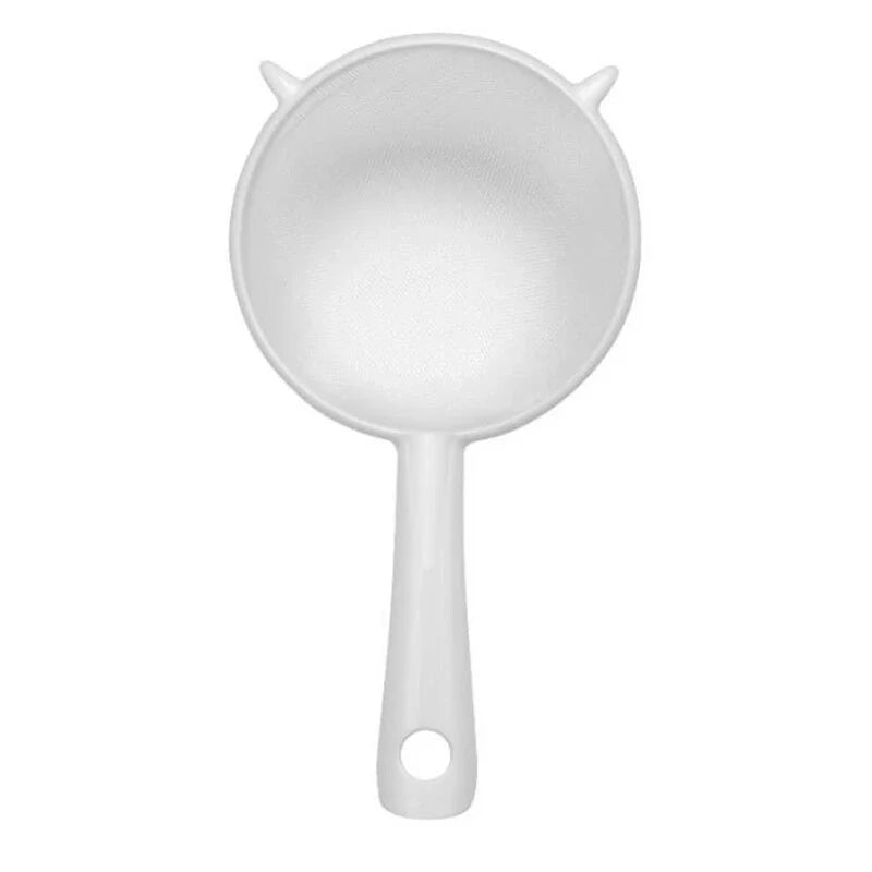 Handheld Plastic Tea Strainer Sieve for Flour, Juice and Kitchen Use