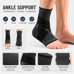 Ankle Support Brace with Adjustable Wrap Breathable Knit Compression Sleeve for Sports Workout Running Walking Fitness Daily Wea