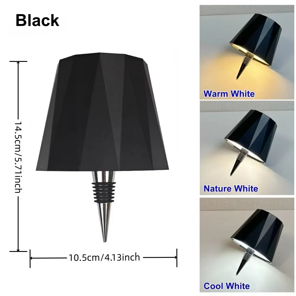 LED Table Lamp Wireless Wine Bottle Lamp USB Rechargeable Table Light Touch Control Dimming for Bar Club Cafe Atmosphere Decor