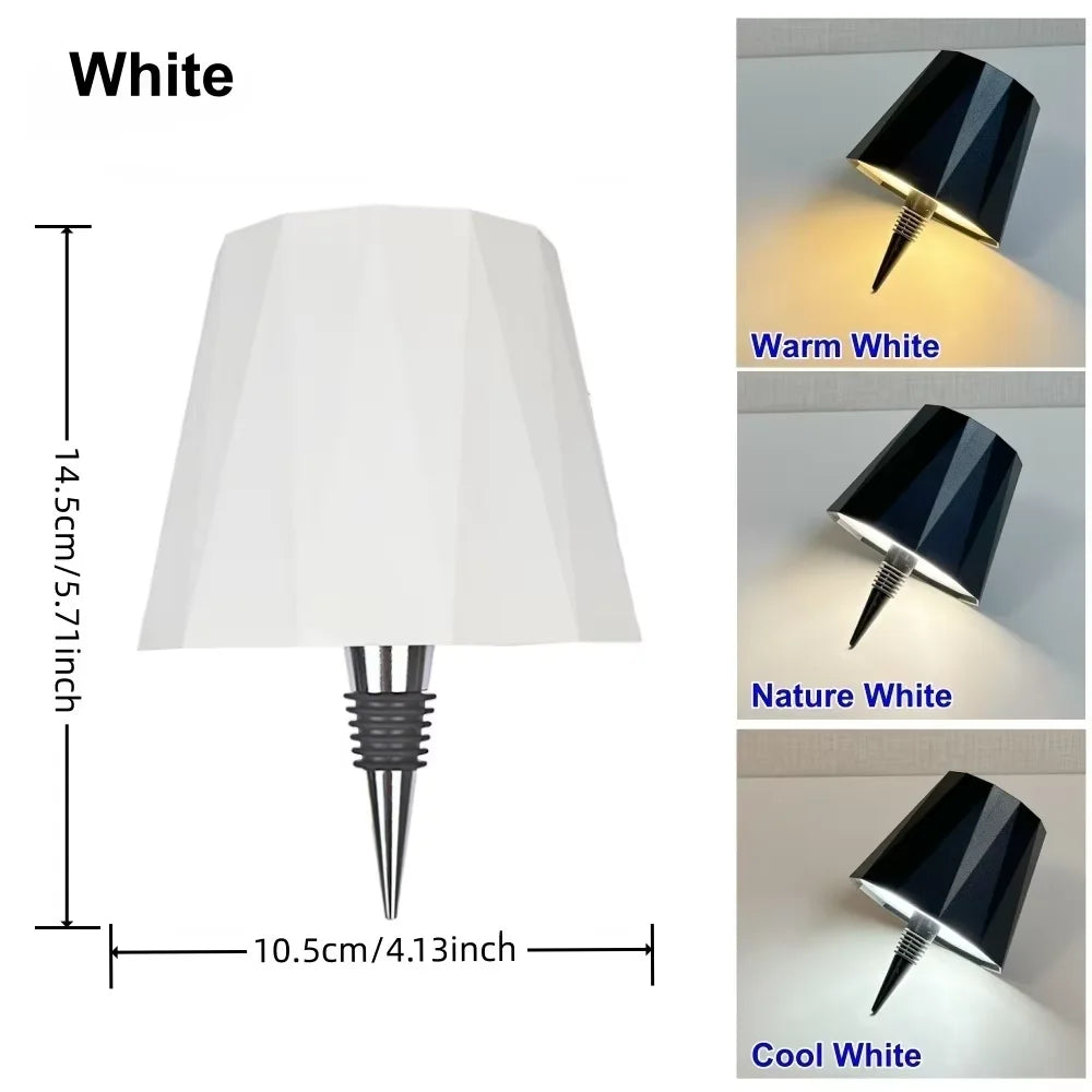 LED Table Lamp Wireless Wine Bottle Lamp USB Rechargeable Table Light Touch Control Dimming for Bar Club Cafe Atmosphere Decor