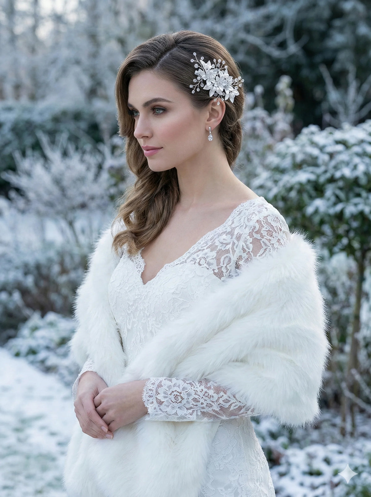 Pearl Flower Bridal Hair Comb for Women