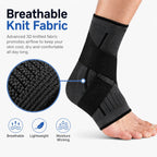 Ankle Support Brace with Adjustable Wrap Breathable Knit Compression Sleeve for Sports Workout Running Walking Fitness Daily Wea