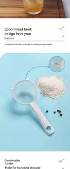 Handheld Plastic Tea Strainer Sieve for Flour, Juice and Kitchen Use