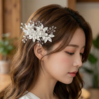 Pearl Flower Bridal Hair Comb for Women