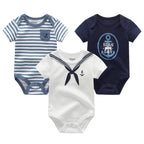 Baby Boy Jumpsuits 3 Pieces Newborn Clothes Set Toddler Girl Bodysuit Kiddiezoom Clothing 100%Cotton Soft Infant Rompers 0-12M
