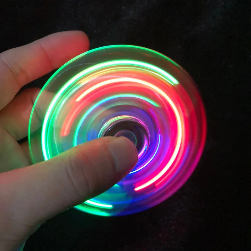 Crystal LED Light Fidget Spinner Glow Stress Relief Finger Toy