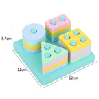 Montessori Wooden Color & Shape Matching Building Blocks