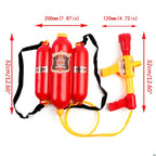 Fire Backpack Water Gun Large Capacity Fireman Water Guns Pull Out Shooting Summer Pool Beach Water Games Outdoor Toy Kids Gift
