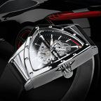 WINNER Sports Triangle Skeleton Automatic Men Watch Luminous Pointers Fashion Rubber Strap Luxury Military Mechanical Watches
