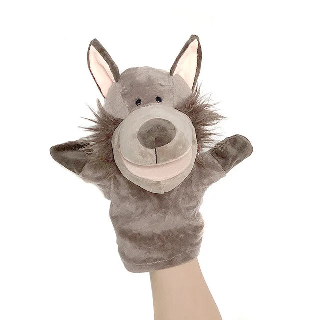 Soft Stuffed Toy Doll Animal Plush Doll Educational Baby Toys Lion Elephant Monkey Giraffe Tiger Bunny Kawaii Hand Finger Puppet