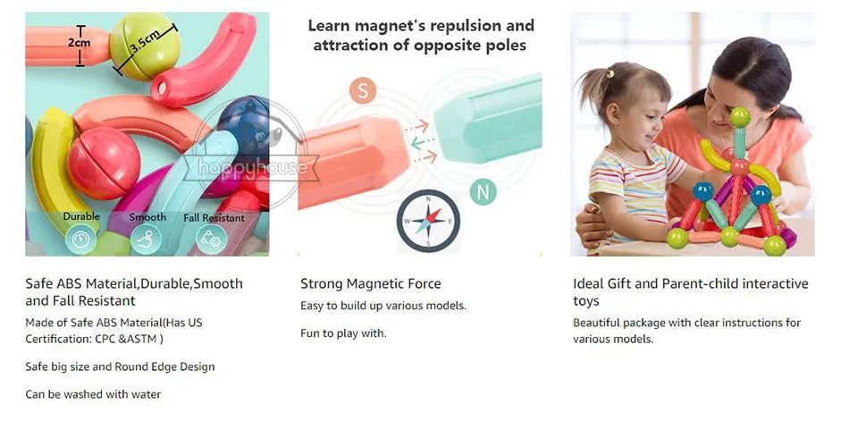 Magnetic Constructor Blocks STEM Building Set for Creative Kids