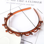 Double Layer Braided Pearl Headband for Women