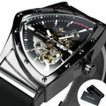 WINNER Sports Triangle Skeleton Automatic Men Watch Luminous Pointers Fashion Rubber Strap Luxury Military Mechanical Watches