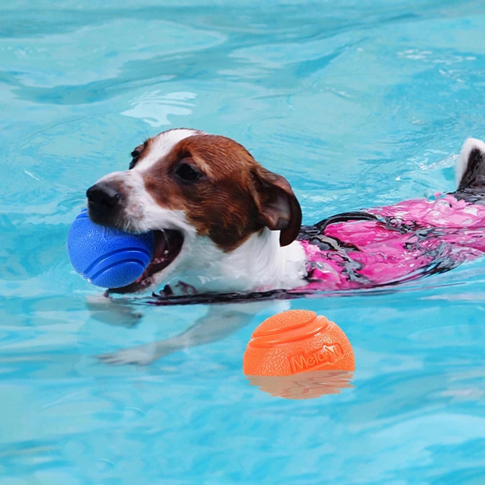Solid Rubber Dog Ball for Interactive Fetch Training and Chewing Play