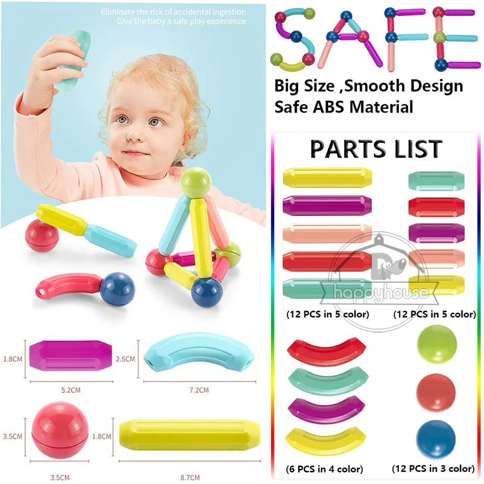 Magnetic Constructor Blocks STEM Building Set for Creative Kids