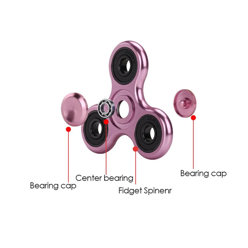 Aluminum Alloy Fidget Spinner Stress Relief Toy – Silent Desk Gadget