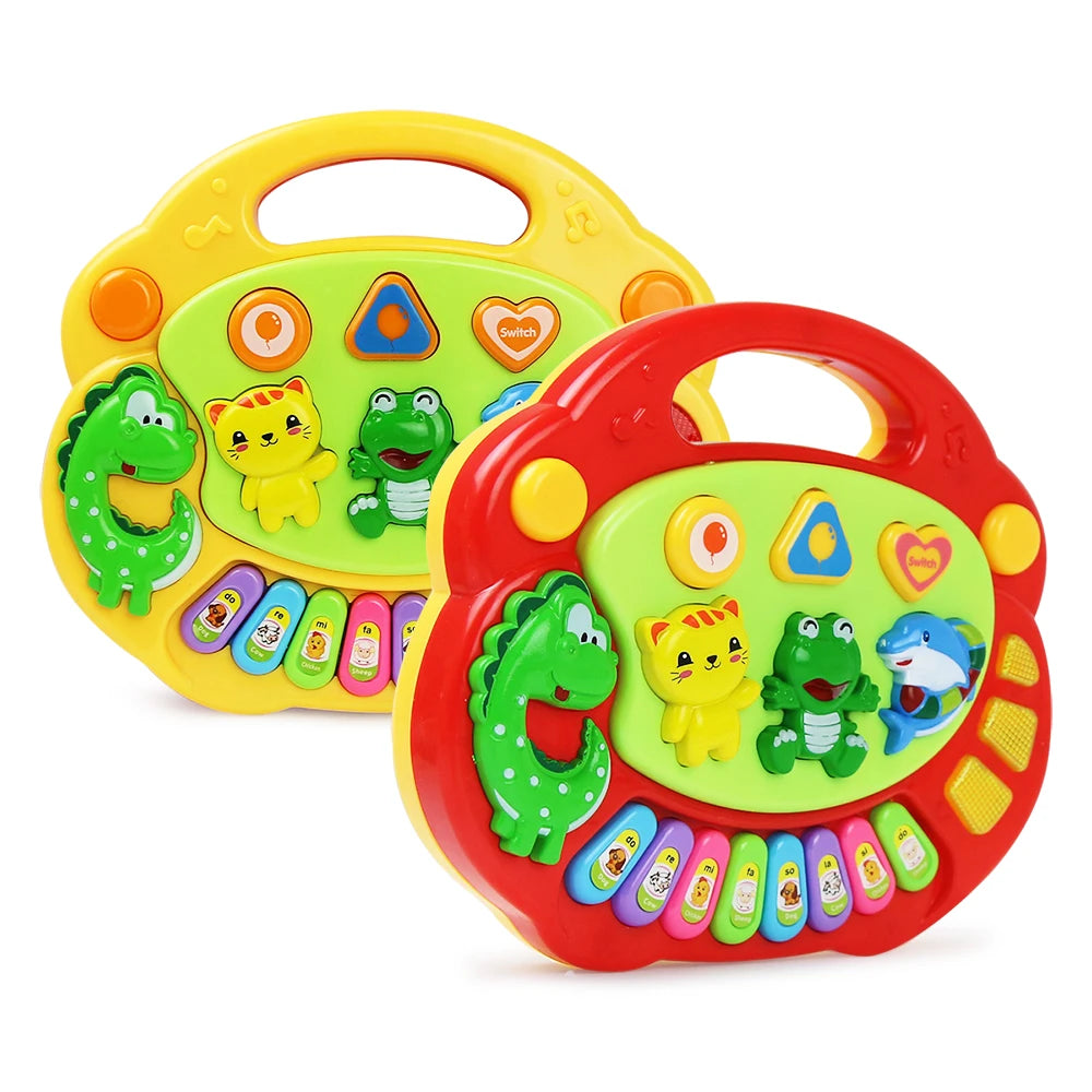 Kids Cartoon Piano Keyboard with Animal Sounds & Flashing Lights