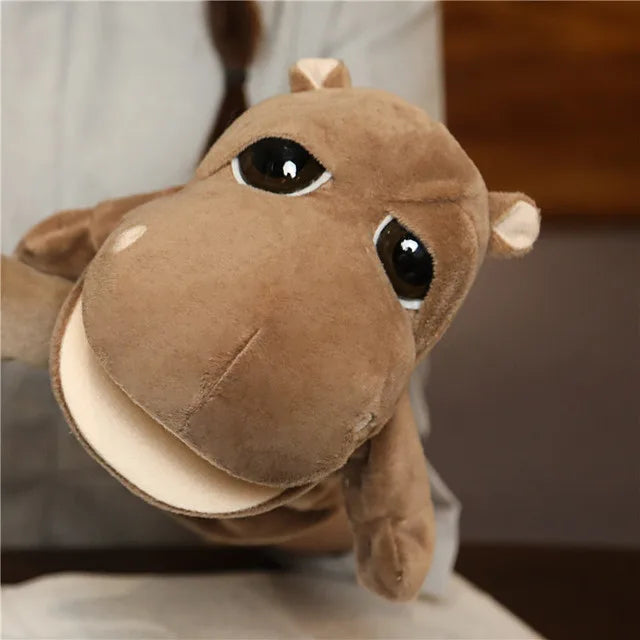 Soft Stuffed Toy Doll Animal Plush Doll Educational Baby Toys Lion Elephant Monkey Giraffe Tiger Bunny Kawaii Hand Finger Puppet