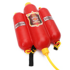 Fire Backpack Water Gun Large Capacity Fireman Water Guns Pull Out Shooting Summer Pool Beach Water Games Outdoor Toy Kids Gift