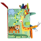 Baby Sensory Cloth Book with Crinkle Pages and Interactive Rattle