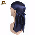 Men's Silky Durags Bandanas Turban hat Wigs Doo Men Satin Durag Biker Headwear Headband Hair Accessories Extra Long Tail Du-Rag