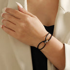 Simple Fashion Unisex Bracelet 3 Metal Round Circle Accessory Adjustable Men's Rope Bracelet for Women Jewelry Gifts
