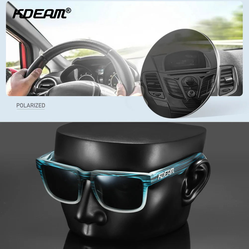 KDEAM Square Polarized Sunglasses UV400 for Men & Women