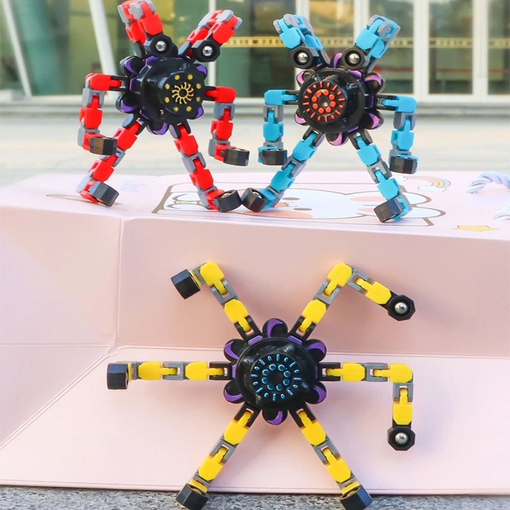 Deformable Chain Fidget Spinner Sensory Hand Toy for Creative Play