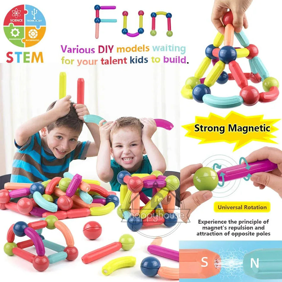 Magnetic Constructor Blocks STEM Building Set for Creative Kids