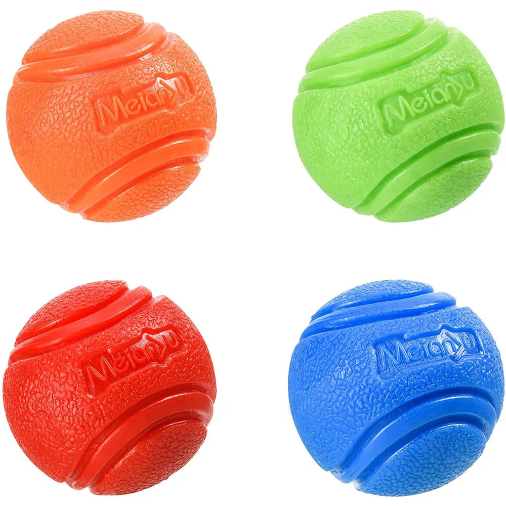 Solid Rubber Dog Ball for Interactive Fetch Training and Chewing Play