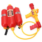 Fire Backpack Water Gun Large Capacity Fireman Water Guns Pull Out Shooting Summer Pool Beach Water Games Outdoor Toy Kids Gift