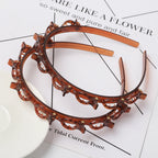 Double Layer Braided Pearl Headband for Women