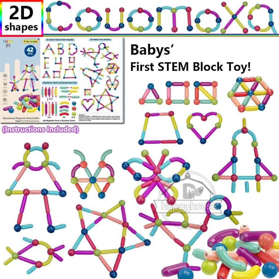 Magnetic Constructor Blocks STEM Building Set for Creative Kids