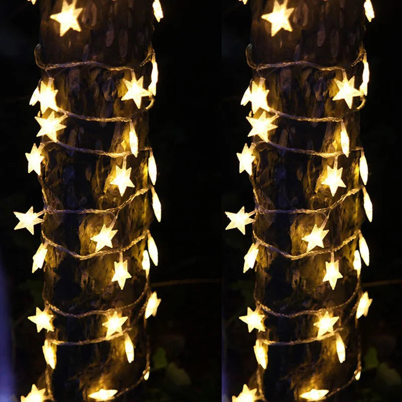 1.5m/3m/6m/10m LED Star String Lights Christmas Garland Battery USB Powered Wedding Party Curtain String Fairy Lamps For Home