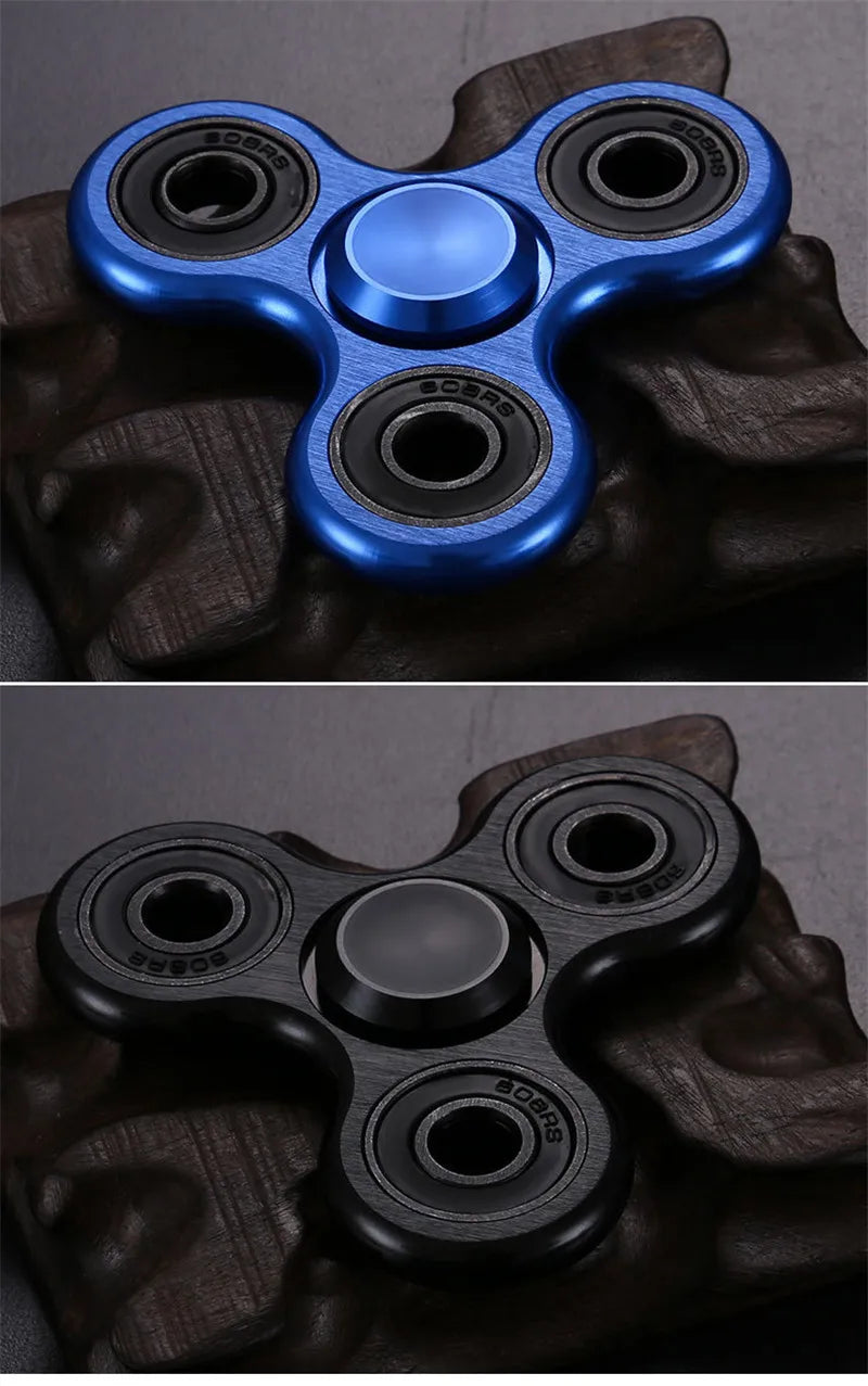 Aluminum Alloy Fidget Spinner Stress Relief Toy – Silent Desk Gadget