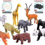 54PCS Mini Jungle Animal Toys Set – Realistic Wild Animal Figures