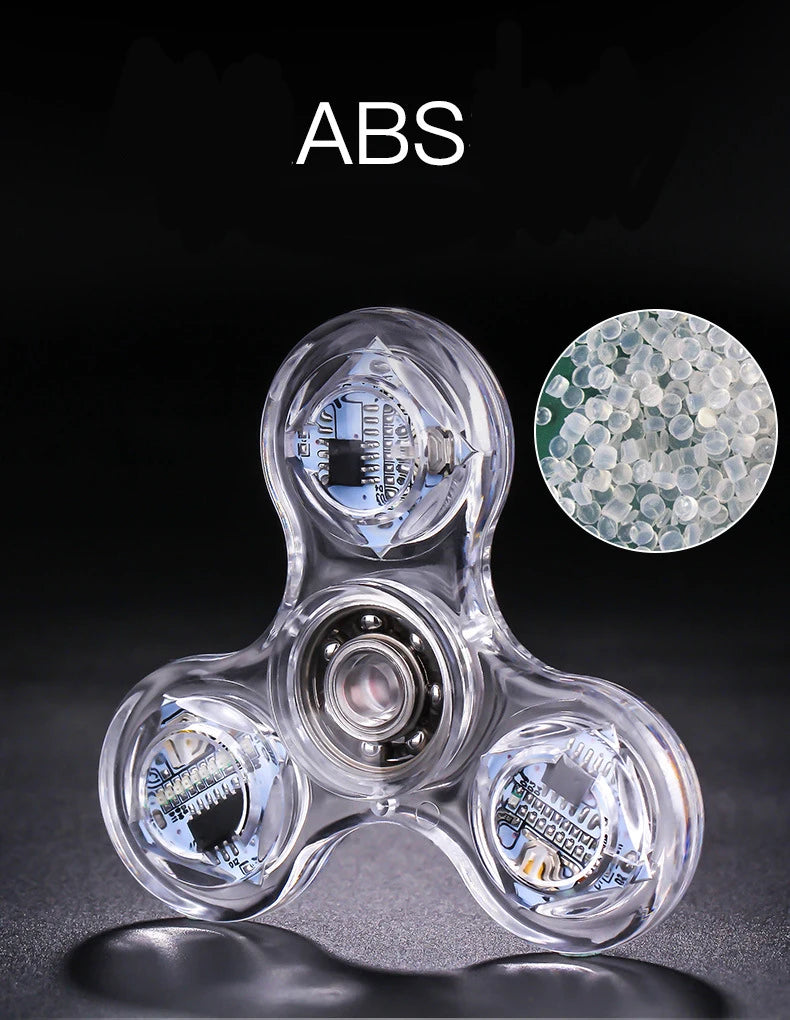 Crystal LED Light Fidget Spinner Glow Stress Relief Finger Toy