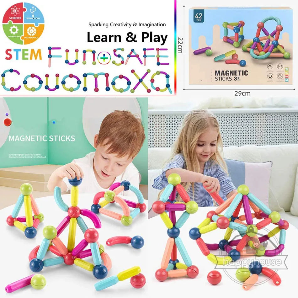 Magnetic Constructor Blocks STEM Building Set for Creative Kids