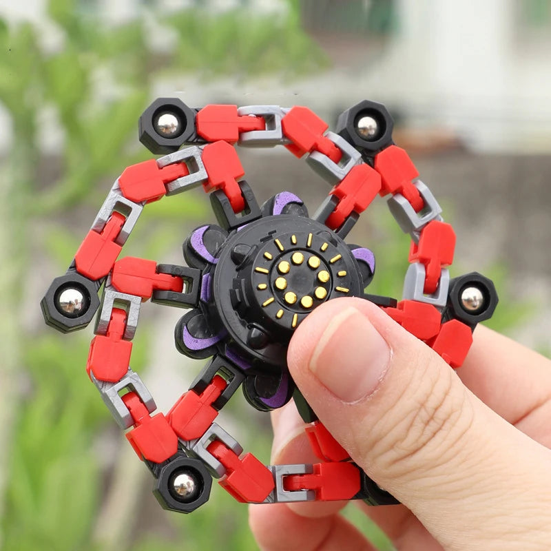 Deformable Chain Fidget Spinner Sensory Hand Toy for Creative Play
