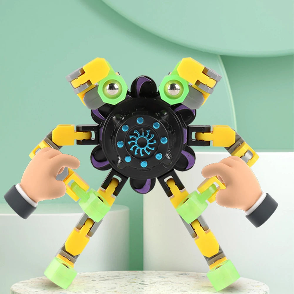 Deformable Chain Fidget Spinner Sensory Hand Toy for Creative Play