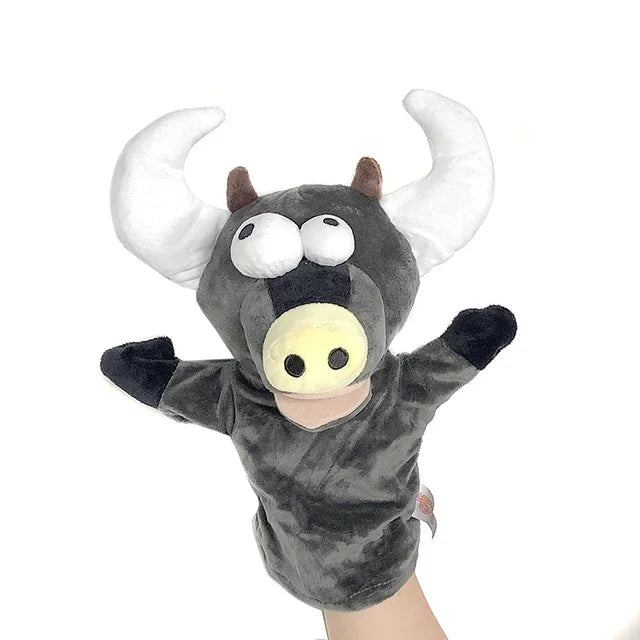 Soft Stuffed Toy Doll Animal Plush Doll Educational Baby Toys Lion Elephant Monkey Giraffe Tiger Bunny Kawaii Hand Finger Puppet