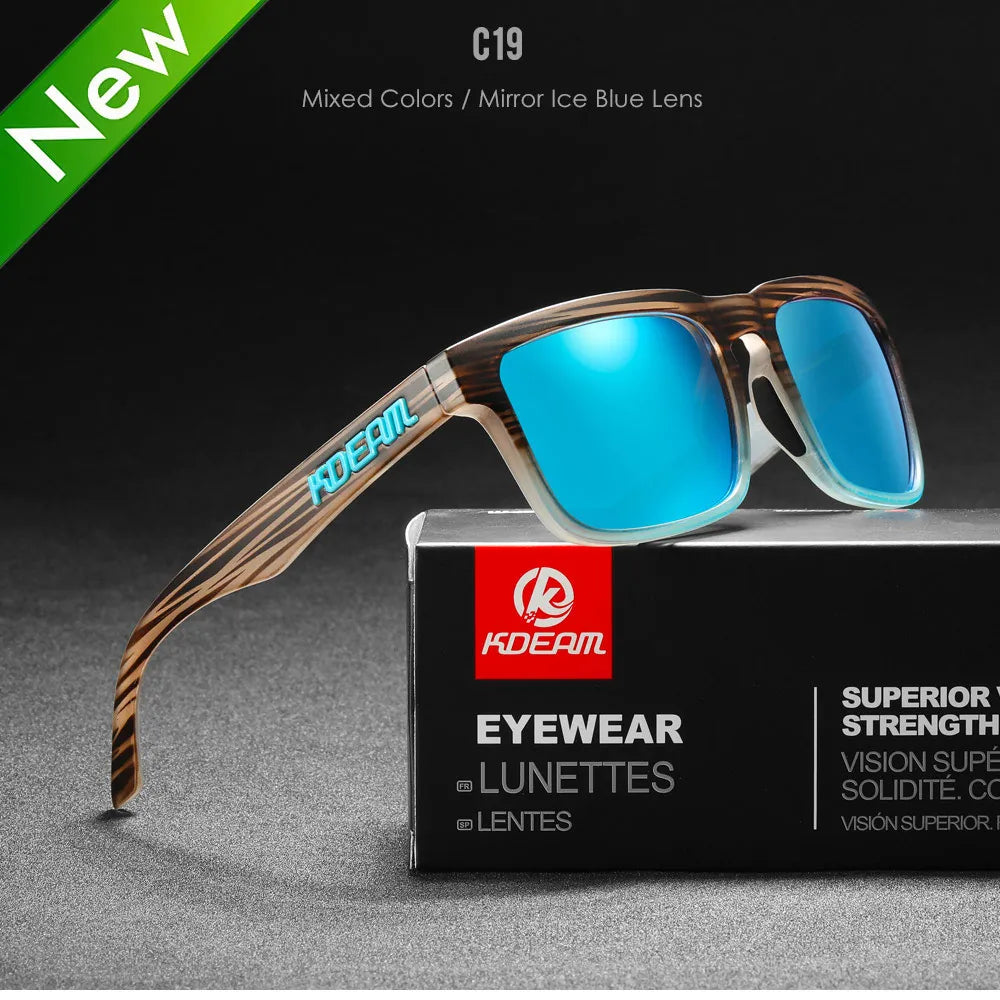KDEAM Square Polarized Sunglasses UV400 for Men & Women