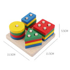 Montessori Wooden Color & Shape Matching Building Blocks